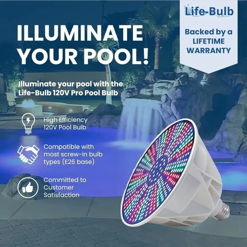 Life-Bulb Pro LED Pool Light For In Ground Pool 120V 40W Pool Light XR Signal